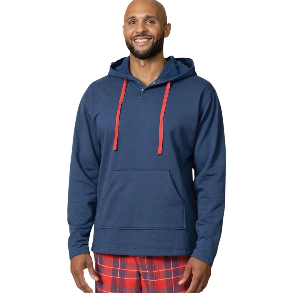 Pajamagram Men's‎ Large Americana Blue Loungewear Hoodie Red Drawstring L